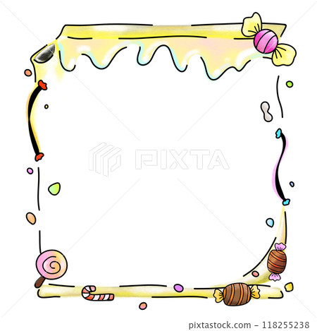 Candy decoration photo frame border design background illustration 118255238