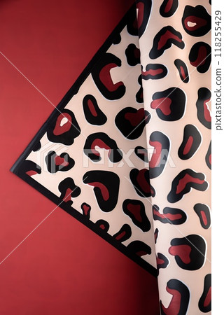 wrapping paper for flowers bouquets in two colors red and leopard print 118255429