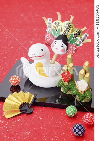 Zodiac Year of the Snake (Snake holding a rake) 118255435