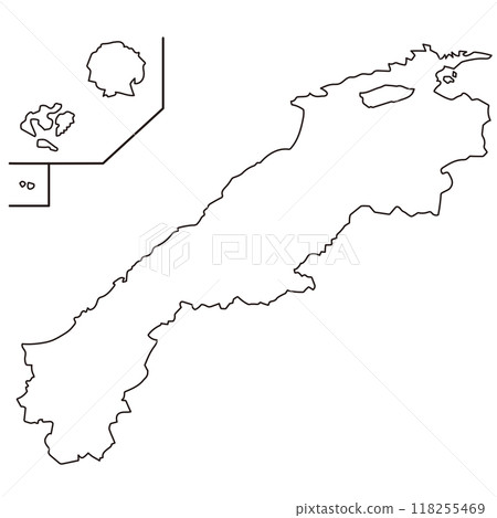 島根縣地圖空白地圖圖示旅遊素材 118255469