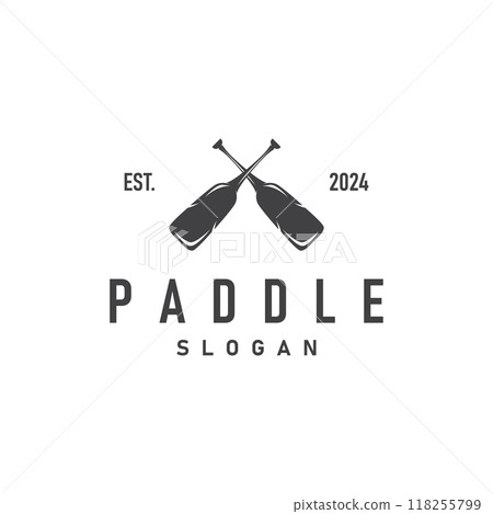 Paddle Logo Boat Paddle Design Vector Illustration Symbol Simple Design 118255799