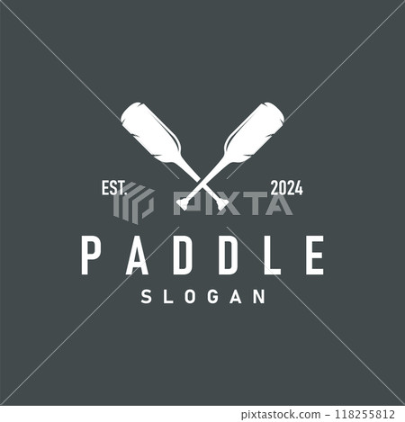 Paddle Logo Boat Paddle Design Vector Illustration Symbol Simple Design 118255812