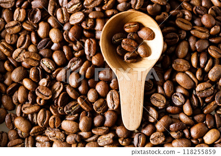Aromatic flavorful Roasted Specialty Coffee Beans Background Aromatic flavorful Roasted Specialty Coffee Beans Background 118255859
