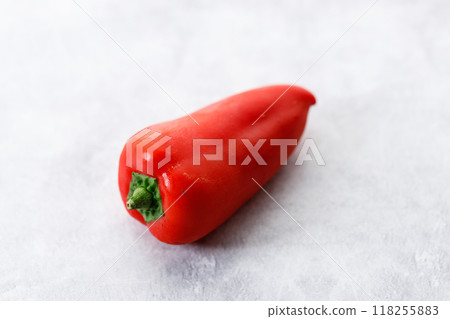 Colorful Sweet Pepper Chili, Baby Small Bell Pepper on white background Colorful Sweet Pepper Chili, Baby Small Bell Pepper on white background 118255883
