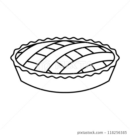 Simple pie line drawing illustration 118256385