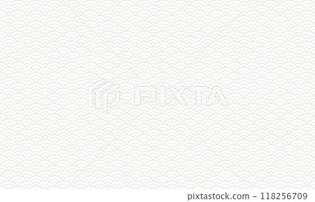 Japanese pattern, Seigaiha pattern, plain color (slightly colored white, beige) 118256709