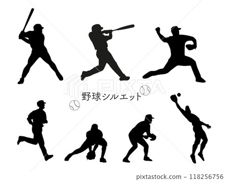 Baseball silhouette material Baseball silhouette material 118256756