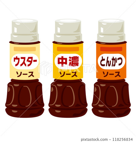Worcestershire sauce, medium-thick sauce, pork cutlet sauce 118256834