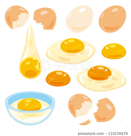 Raw egg set 118256876