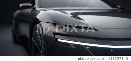 A black car with a shiny, modern design 118257140