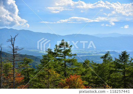 Nagano Prefecture: National Route 299, Fairy Tale Highway, view from Hinakoba Observatory Nagano Prefecture: National Route 299, Fairy Tale Highway, view from Hinakoba Observatory 118257441