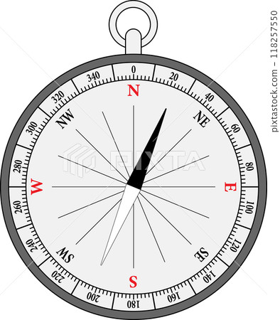 Illustration of a small handheld compass 118257550
