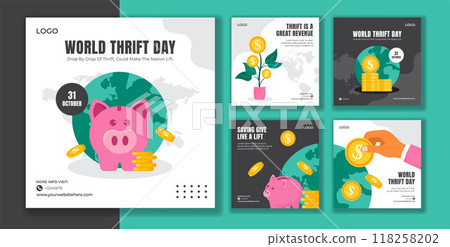 Thrift Day Social Media Post Flat Cartoon Hand Drawn Templates Background Illustration Thrift Day Social Media Post Flat Cartoon Hand Drawn Templates Background Illustration 118258202