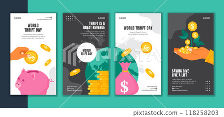 Thrift Day Social Media Stories Flat Cartoon Hand Drawn Templates Background Illustration Thrift Day Social Media Stories Flat Cartoon Hand Drawn Templates Background Illustration 118258203