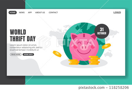 Thrift Day Social Media Landing Page Cartoon Hand Drawn Templates Background Illustration 118258206