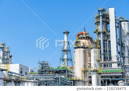Sunny sky and factory (chemical plant) 118258473