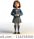 3D character of a girl wearing a school uniform 118258560