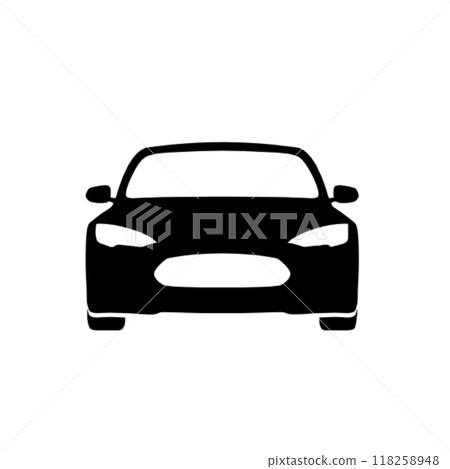 Black car icon isolated on white background Black car icon isolated on white background 118258948