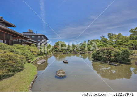 the zen garden at Yanagawa Ohana, japan May 17 2024 118258971
