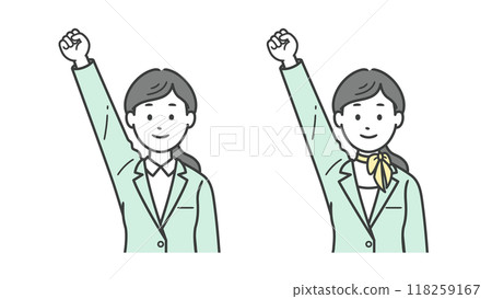 A female businessman who plays guts pose 118259167