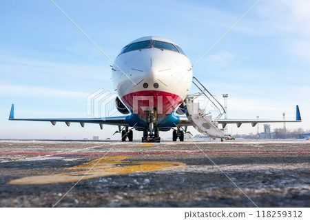 Regional passenger airplane at the airport 118259312