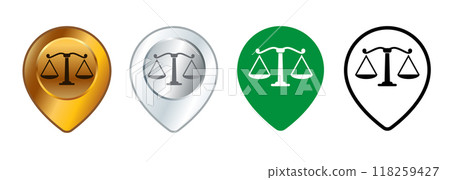 Law firm jurisdiction place map location attorney pinpoint justice legal corporation design set collection 118259427