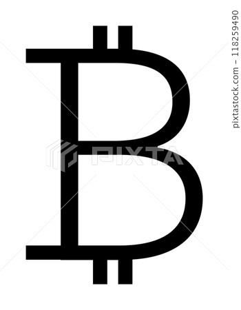 Black B with double vertical lines on both top and bottom. Ideal for digital currency, financial topics, cryptocurrency, blockchain technology, online transactions. Minimalist, modern style. Black B with double vertical lines on both top and bottom. Ideal for digital currency, financial topics, cryptocurrency, blockchain technology, online transactions. Minimalist, modern style. 118259490