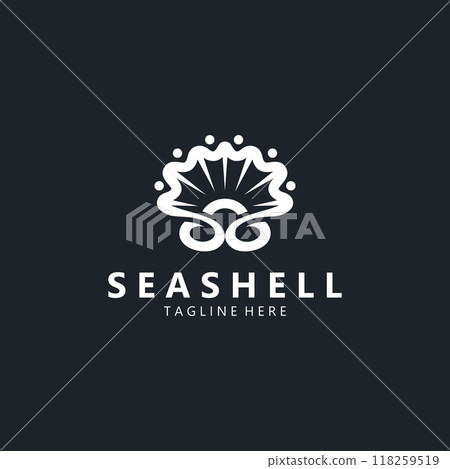 Seashell Logo. Ocean Animals premium quality graphic outline symbols collection 118259519