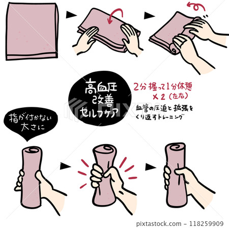 Towel-holding exercise to lower blood pressure Towel-holding exercise to lower blood pressure 118259909