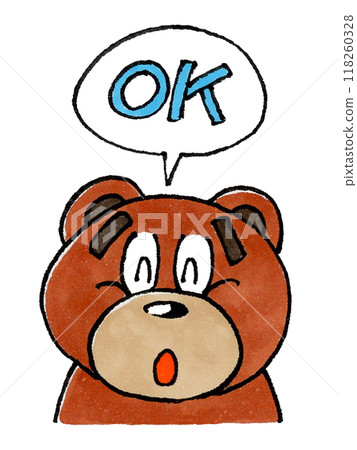 Bear character and OK 118260328
