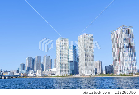 東京中央區晴海:晴天晴海和周邊街道的高層公寓大樓(塔式公寓) 東京中央區晴海:晴天晴海和周邊街道的高層公寓大樓(塔式公寓) 118260390