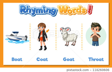 Rhyming Words Illustration Rhyming Words Illustration 118260606