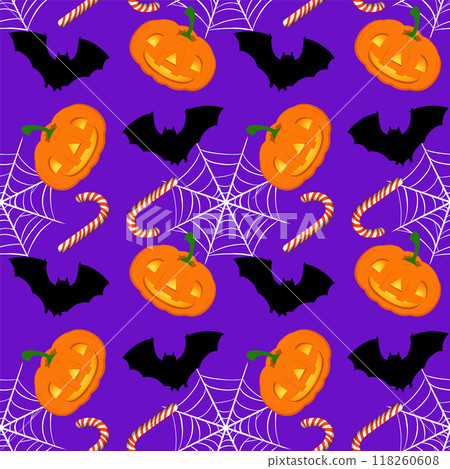 Halloween Themed Seamless Pattern 118260608