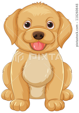 Happy Cartoon Puppy Illustration 118260648