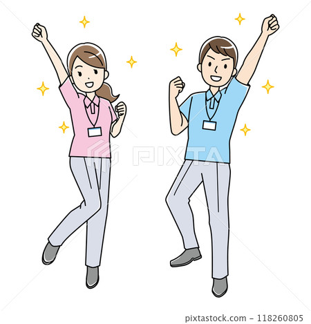 精力充沛的年輕男女穿著polo衫(彩色) 精力充沛的年輕男女穿著polo衫(彩色) 118260805