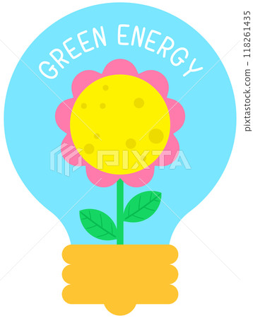 Cute ecology world earth day elements green energy Cute ecology world earth day elements green energy 118261435