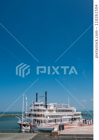 Tourist boat Michigan docked at Otsu Port Pier 118261504