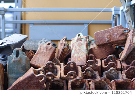 Image of piles of rusty scrap metal Image of piles of rusty scrap metal 118261704