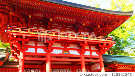 View of the Sakuramon Gate in Omiya Park (Omiya Ward and Minuma Ward, Saitama City, Saitama Prefecture) 118261848