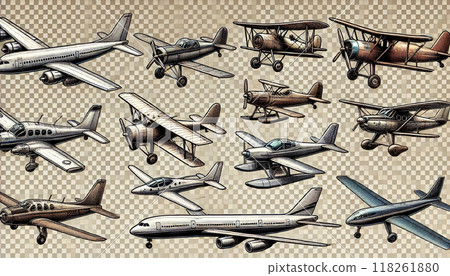 Various cool airplane illustrations Various cool airplane illustrations 118261880