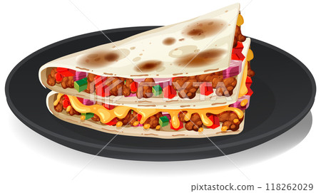 Delicious Mexican Quesadilla on Plate Delicious Mexican Quesadilla on Plate 118262029