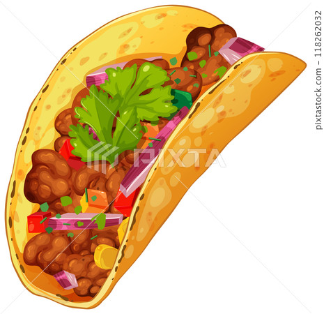 Delicious Mexican Taco Illustration Delicious Mexican Taco Illustration 118262032