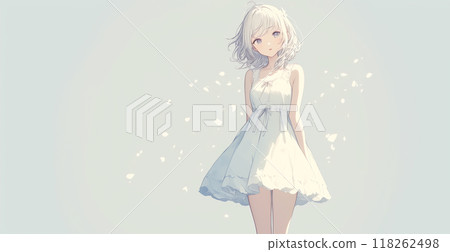 一個穿著時髦衣服的女孩的插圖 118262498