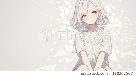 Illustration of a girl wearing a fashionable dress 118262507