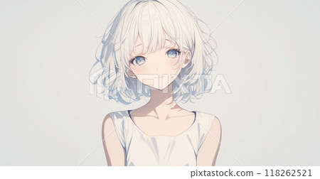 Illustration of a girl wearing a fashionable dress 118262521