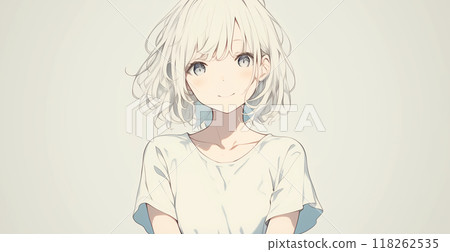 Illustration of a girl wearing a fashionable dress 118262535