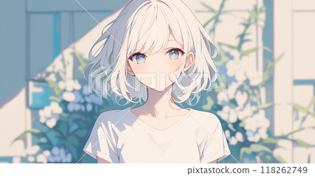 穿白襯衫的女孩 118262749