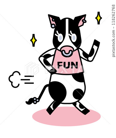 A cow enjoying a good run 118262768