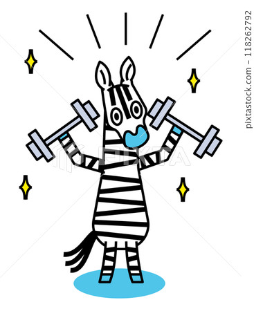 Zebra working hard to build muscle 118262792