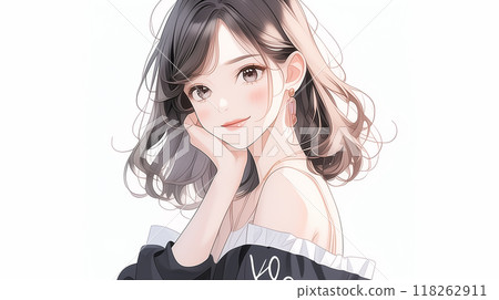 Girl in white shirt 118262911